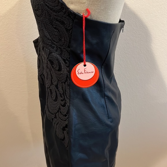 Eva Franco Faux Leather Twofer Dress - Picture 4 of 8